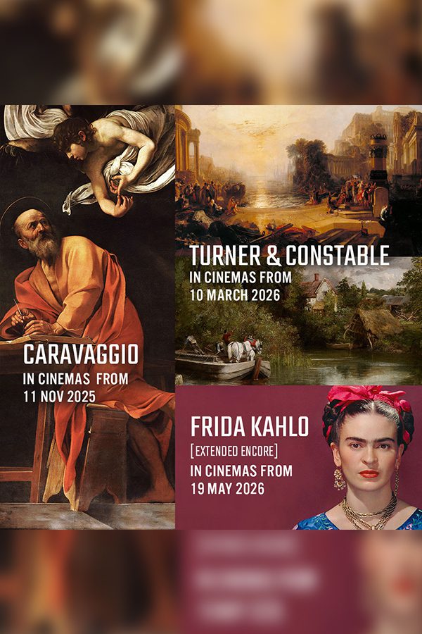 Promotional poster for Caravaggio, Turner & Constable, and Frida Kahlo